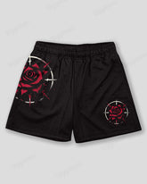 Big & Tall Men's Graffiti Rose Gothic Print Sports Mesh Quick-Dry Shorts